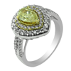 1.86ct.tw. Diamond Ring. Center Fancy Yellow Dia 1.11ct.GIA FY 18KWY DKR002605